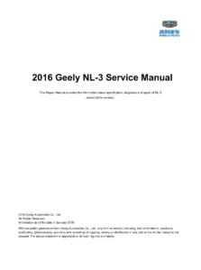 2016 Geely NL-3 Service Manual - Complete Repair & Workshop Manual PDF