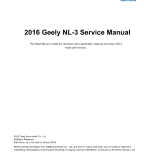 2016 Geely NL-3 Service Manual - Complete Repair & Workshop Manual PDF