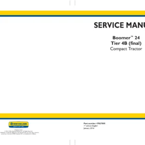 2016 New Holland Boomer 24 Tier 4B Compact Tractor Service Manual 47827505