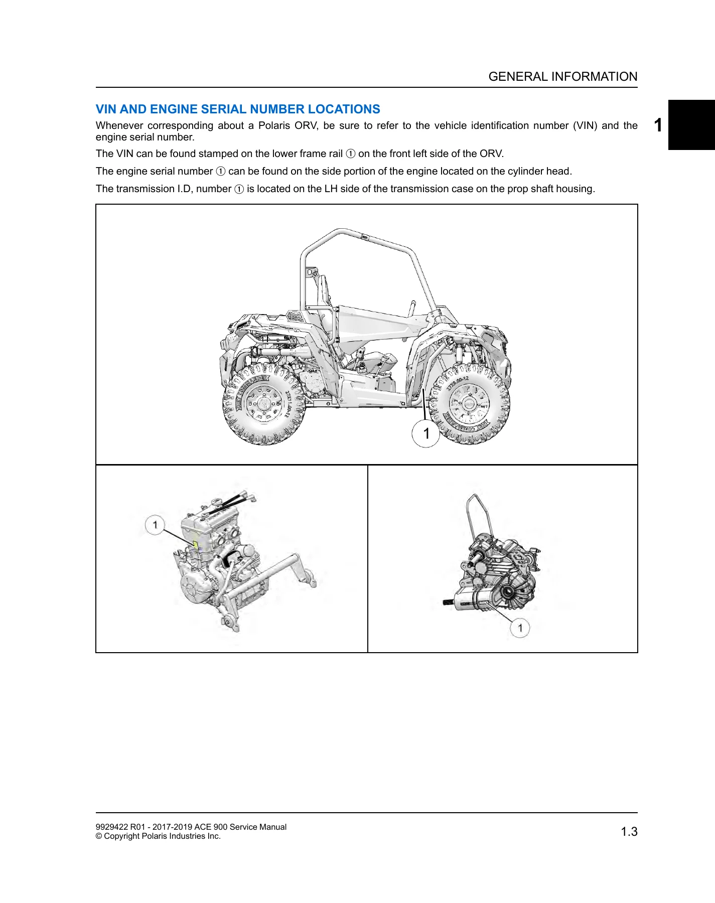2017-2019 Polaris ACE 900 Service Manual - 9929422 R01 - Image 2