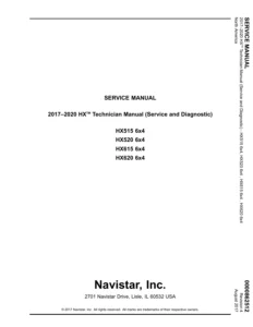 2017-2020 Navistar International HX Series Technician Service and Diagnostic Manual - PDF