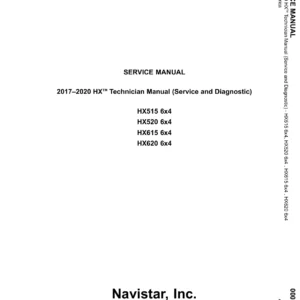 2017-2020 Navistar International HX Series Technician Service and Diagnostic Manual - PDF