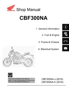 2018-2019 Honda CBF300NA Specific Shop Manual - CBF300NA-J CBF300NA-K Service Repair PDF