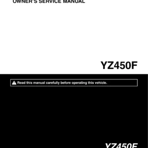 2018 Yamaha YZ450F Owner's Service Manual BR9-28199-80-E0 - Full Workshop Guide PDF