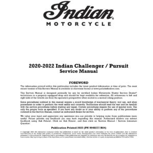 2020-2022 Indian Challenger & Pursuit Factory Service Manual - PDF Download