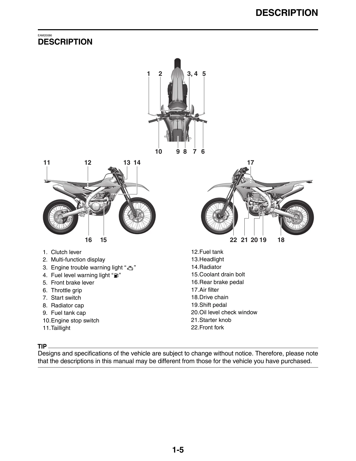 2021 Yamaha WR450F WR450FM Owner's Service Manual PDF Download - Image 2
