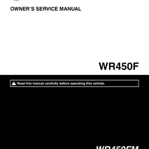 2021 Yamaha WR450F WR450FM Owner's Service Manual PDF Download