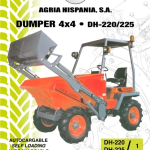 Agria DH-220 DH-225 Dumper 4x4 Spare Parts Catalogue PDF