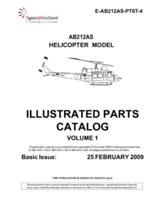 Agusta AB212AS Helicopter Illustrated Parts Catalog Volume 1 (2009) - E-AB212AS-PT6T-4