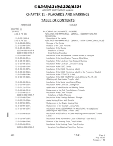 Airbus A318 A319 A320 A321 AMM Chapter 11 Placards and Markings AES Revision 40 May 2012