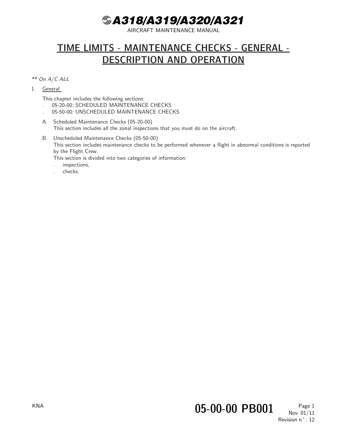 Airbus A318 A319 A320 A321 Chapter 05 Time Limits Maintenance Checks Manual - Image 2