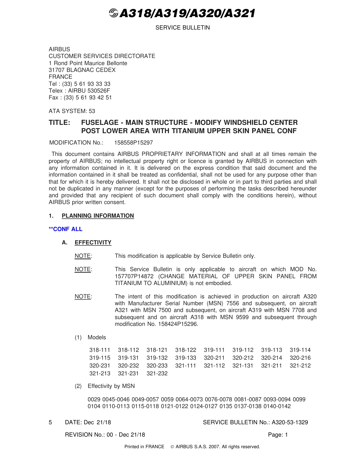 Airbus A318 A319 A320 A321 Windshield Frame Service Bulletin A320-53-1329 - PDF - Image 2