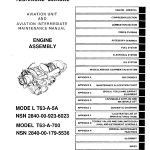 Allison T63-A-5A / T63-A-700 Turboshaft Engine Maintenance Manual - TM 55-2840-231-23