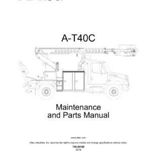 Altec A-T40C Maintenance and Parts Manual PDF