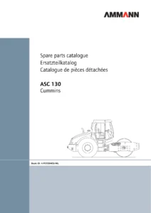 Ammann ASC 130 Cummins Tier 3 Single Drum Roller Spare Parts Catalogue 4-P07294CU-ML