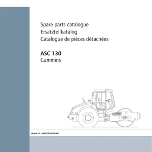 Ammann ASC 130 Cummins Tier 3 Single Drum Roller Spare Parts Catalogue 4-P07294CU-ML