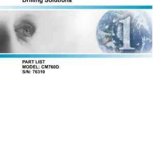 Atlas Copco CM760D Drilling Rig Parts Manual - S/N 76310 Illustrated Parts Catalog PDF