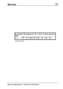 Audi 2.7L & 3.0L V6 TDI Common-Rail Engine Workshop Manual (2008-2014) - PDF