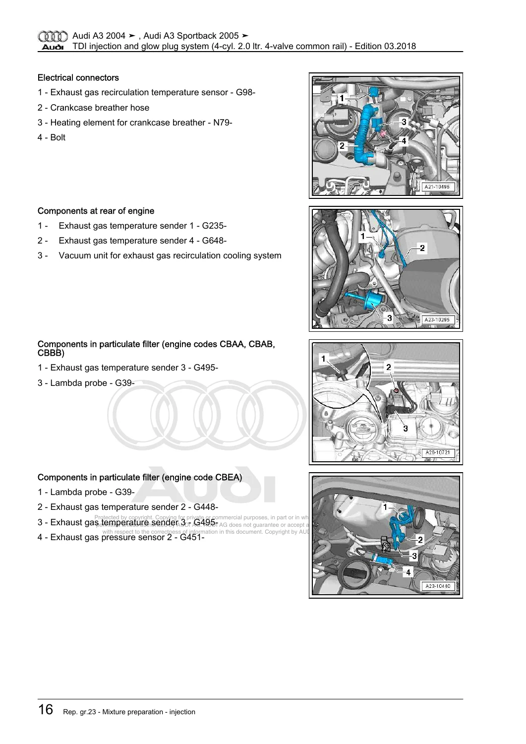 Audi A3 Sportback 2005 TDI Common Rail Injection & Glow Plug System Workshop Manual PDF - Image 3