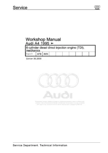 Audi A4 1995 On 2.5 TDI 6-Cylinder Diesel Engine Workshop Manual - AFB AKN