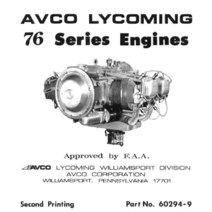 Avco Lycoming 76 Series Engine Overhaul Manual - O-320, O-360, IO-540, TIO-540 PDF (Revised June 1996)
