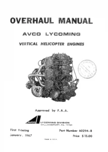 Avco Lycoming Vertical Helicopter Engines Overhaul Manual - 60294-8 (1967)