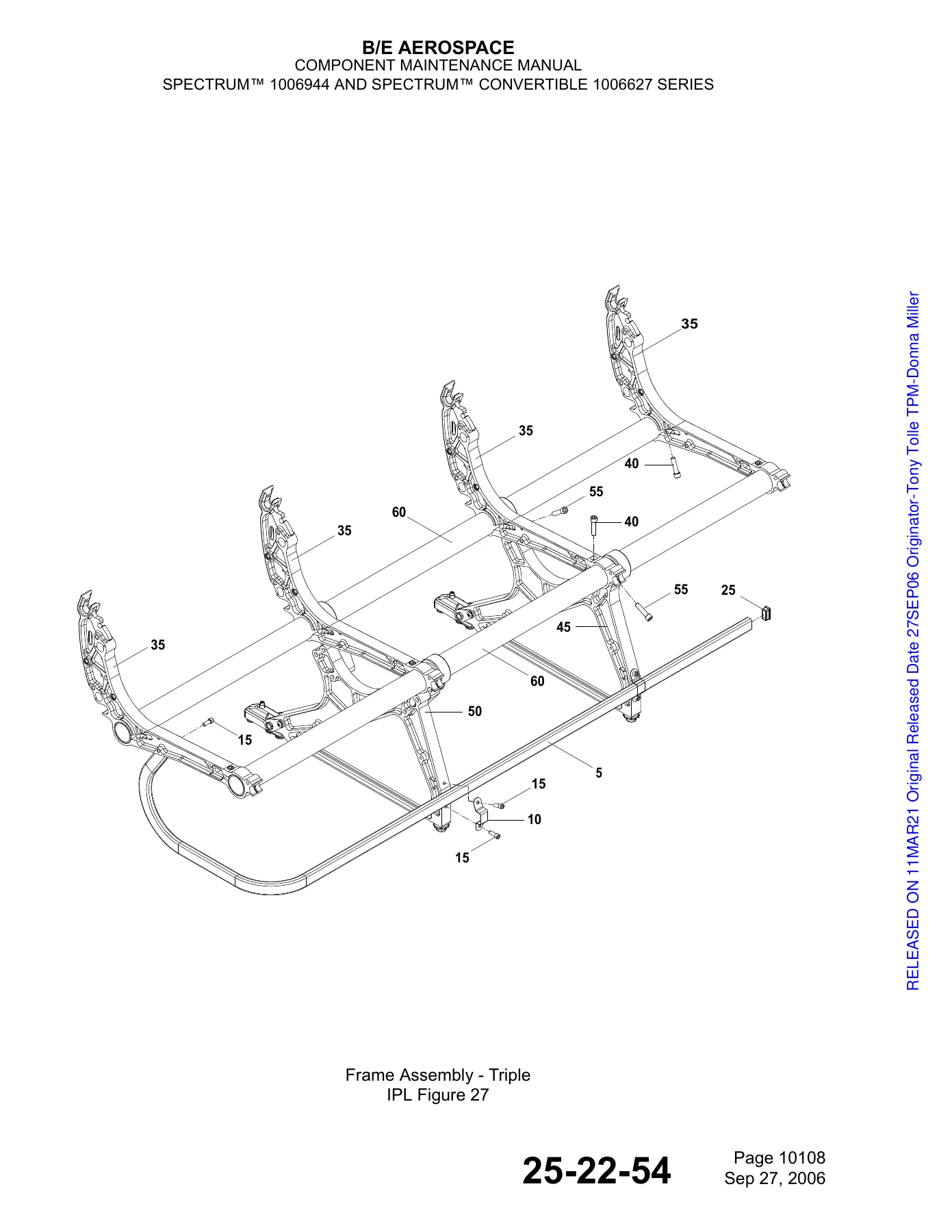B/E Aerospace Spectrum 1006944 & Spectrum Convertible 1006627 Seat Component Maintenance Manual with Illustrated Parts List - Image 3