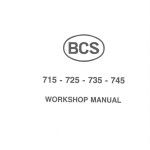 BCS 715 725 735 745 Workshop Manual - Two-Wheel Tractor Repair Guide PDF
