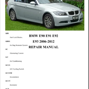 BMW 3 Series E90 E91 E92 E93 2006-2012 Repair Manual & 330i Wiring Diagrams PDF