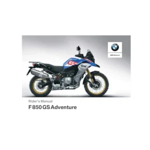 BMW F850 GS Adventure Rider's Manual - Third Edition August 2019