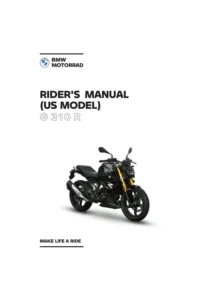 BMW G 310 R Motorcycle Rider's Manual - US Model - PDF Download
