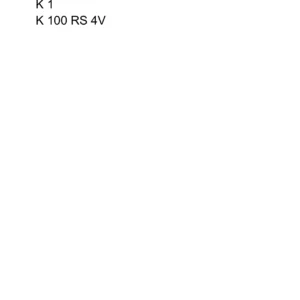 BMW K1 K100 RS 4V Reparaturanleitung – Werkstatthandbuch PDF