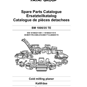 BOMAG BM 1000/35 TE Cold Milling Planer Spare Parts Catalogue 00825875 PDF