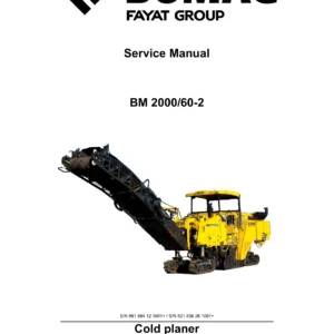 BOMAG BM 2000/60-2 Cold Planer Service Manual 00891769 2019