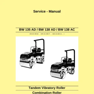 BOMAG BW 135 AD BW 138 AD BW 138 AC Tandem Vibratory Roller Service Manual - 2007