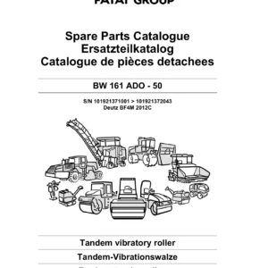 BOMAG BW 161 ADO-50 Tandem Vibratory Roller Spare Parts Catalogue 00824417 PDF