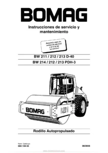 BOMAG BW 211 212 213 214 D-40 PDH-3 - Manual de Instrucciones de Servicio y Mantenimiento (00815883) - Español PDF