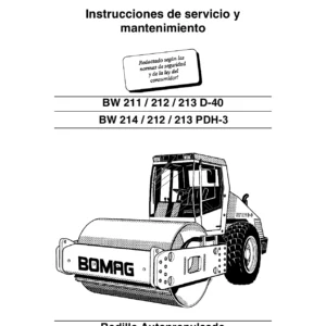 BOMAG BW 211 212 213 214 D-40 PDH-3 - Manual de Instrucciones de Servicio y Mantenimiento (00815883) - Español PDF