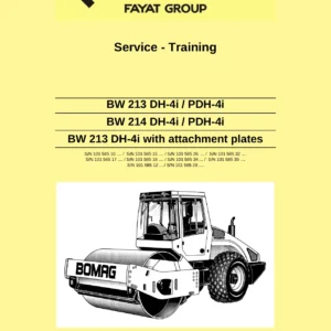 BOMAG BW 213 BW 214 DH-4i PDH-4i Single Drum Roller Service Training Manual