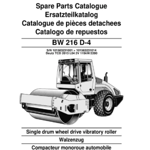 BOMAG BW 216 D-4 Vibratory Roller Spare Parts Catalogue 2007 - PDF Download