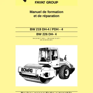 BOMAG BW 219 DH-4 / PDH-4 & BW 226 DH-4 Service Training Repair Manual PDF