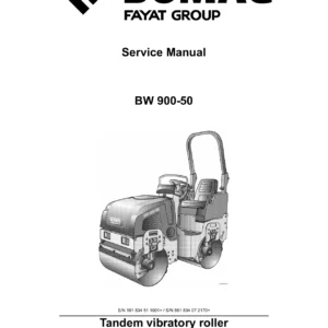 BOMAG BW 900-50 Tandem Vibratory Roller Service Manual 2019 - PDF Download