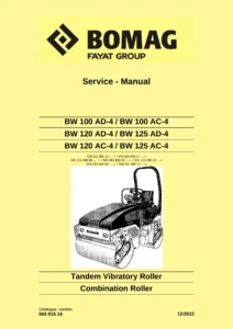 BOMAG BW100 AD-4 BW120 AD-4 BW125 AD-4 AC-4 Tandem Vibratory Roller Service Manual