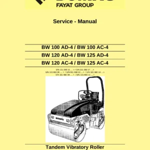 BOMAG BW100 AD-4 BW120 AD-4 BW125 AD-4 AC-4 Tandem Vibratory Roller Service Manual