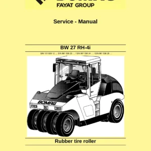 BOMAG BW27 RH-4i Rubber Tire Roller Service Manual 00892289 - PDF Download