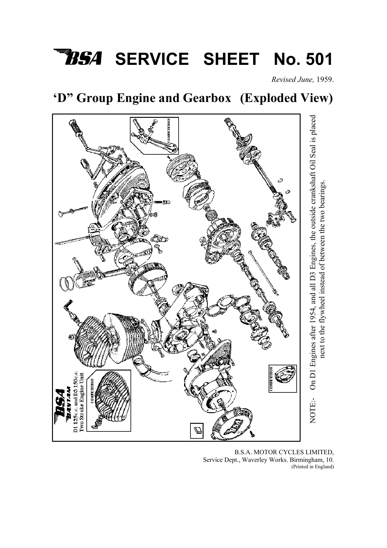 BSA Bantam D14/4 Workshop Manual - 175cc Supreme Sports Bushman Repair Guide - Image 2