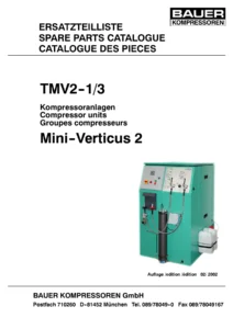 Bauer Mini-Verticus 2 TMV2-1/3 Spare Parts Catalogue - IK100 II IK120 II Compressor PDF