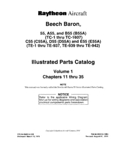 Beechcraft Baron 55 A55 B55 C55 D55 E55 Illustrated Parts Catalog PDF