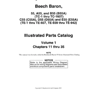 Beechcraft Baron 55 A55 B55 C55 D55 E55 Illustrated Parts Catalog PDF