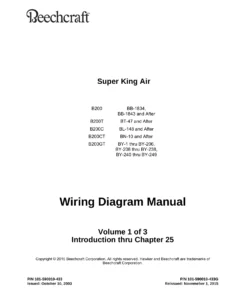 Beechcraft King Air B200 Series Wiring Diagram Manual – 2015 Reissue G PDF